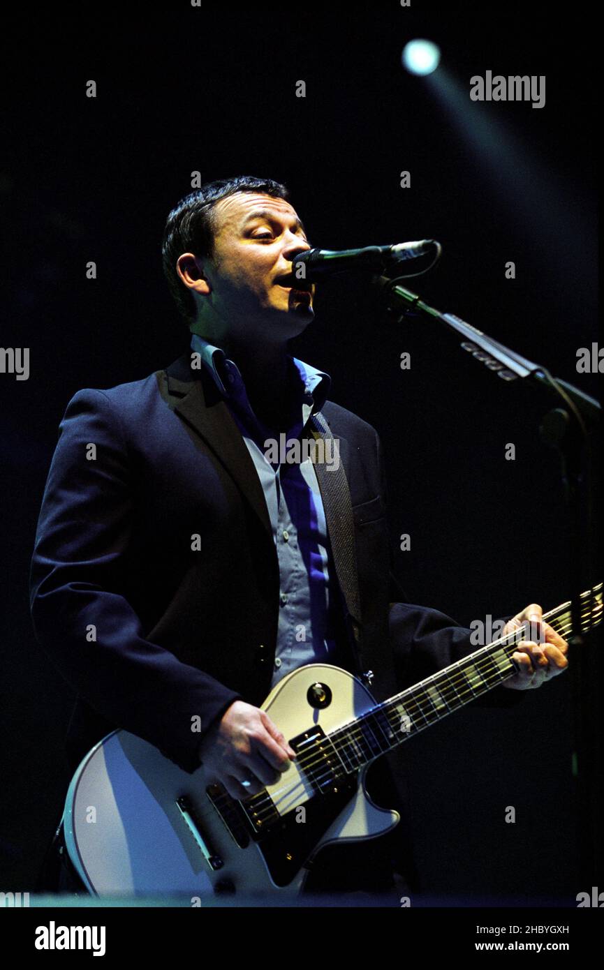 The Manic Street Preachers, James Dean Bradfield, in concert at Wembley Arena in London. 7th