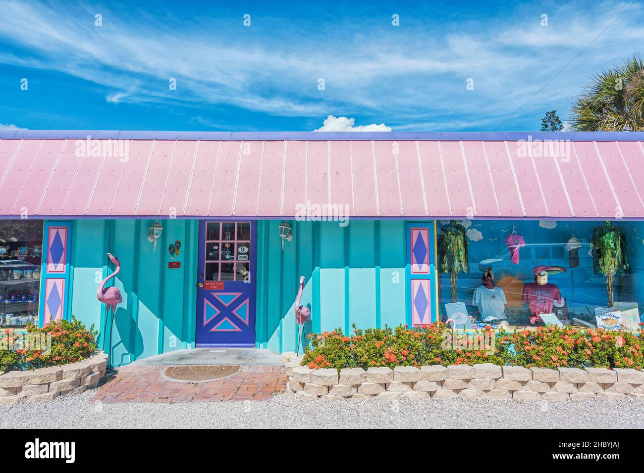 Colourful building, Sanibel Island, Florida, USA Stock Photo