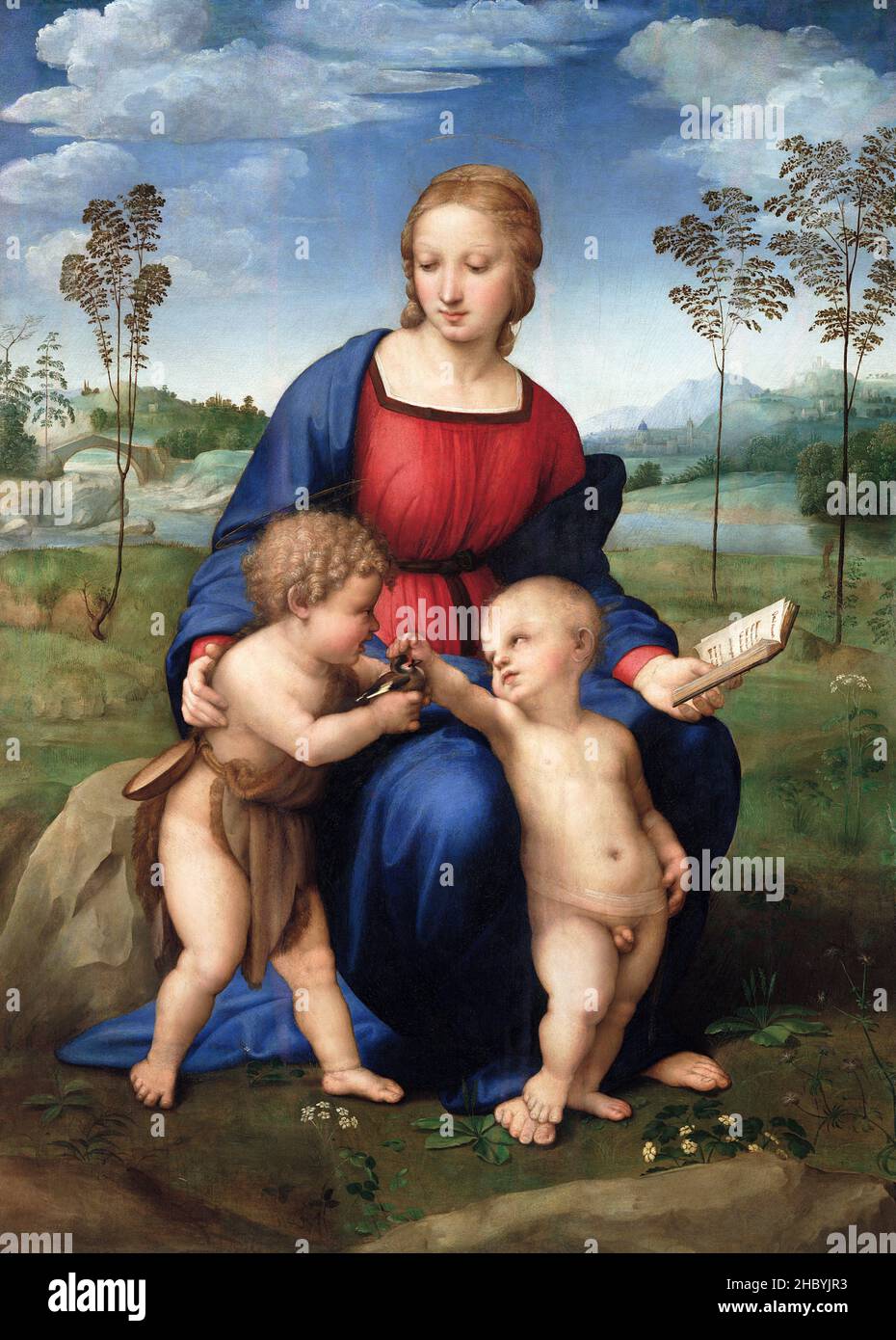 Raphael / Raffaello - Madonna of the Goldfinch (1505-1506) famous painting. Stock Photo