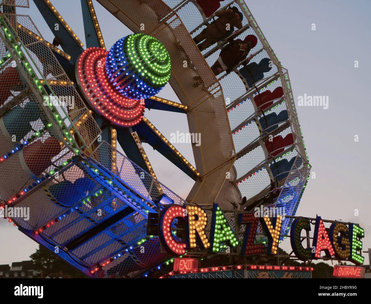 BIDEFORD, DEVON, ENGLAND 5 DECEMBER 2021 Fairground ride on the Quay