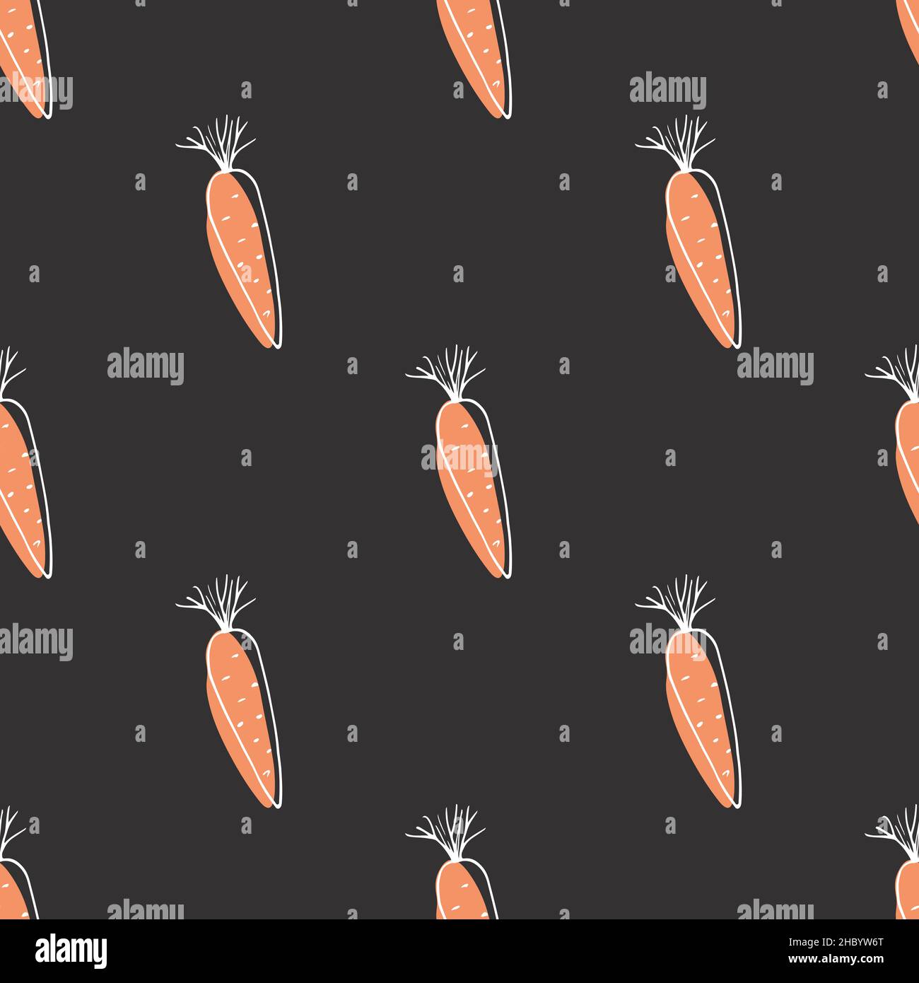 Carrot Vegetables seamless pattern. Vegetarian healthy bio food ...
