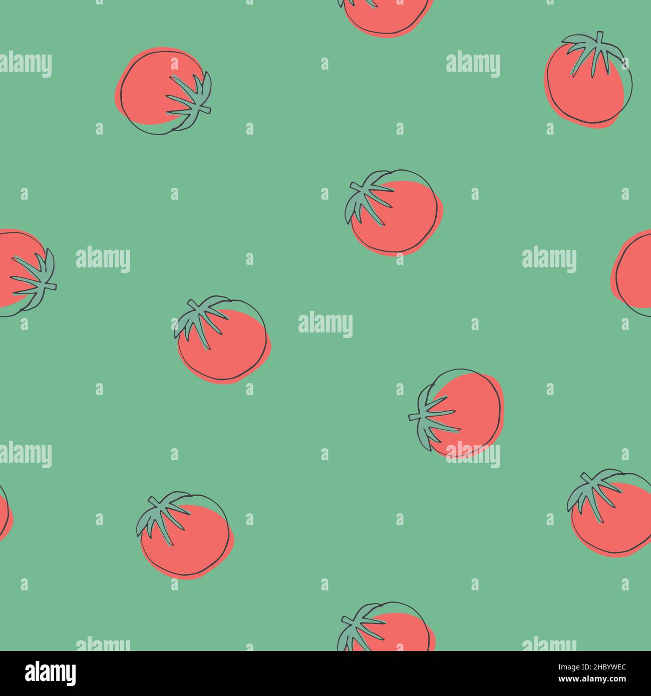 Tomato Vegetables seamless pattern. Vegetarian healthy bio food ...