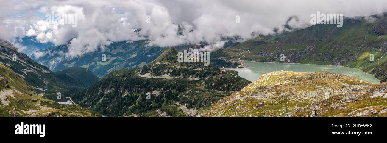Panoramic landscape of lake Tauernmoos in the High Tauern National Park, Austria Stock Photo