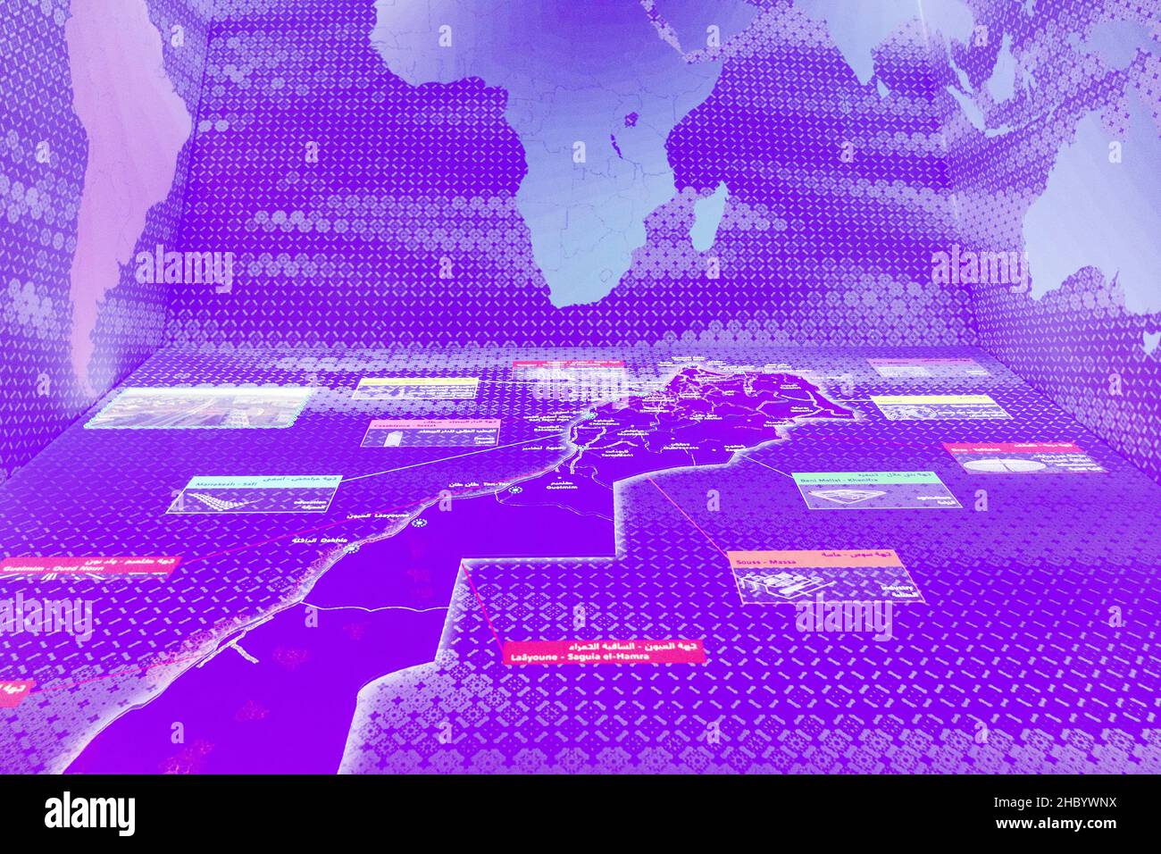 Digital representation of data on interactive world map Stock Photo - Alamy