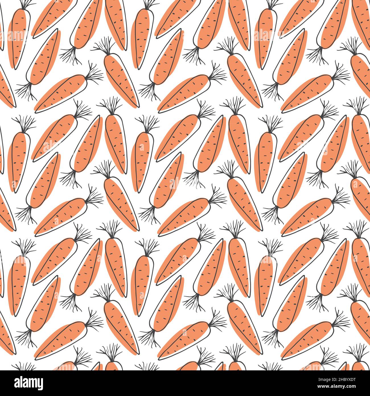 Carrot Vegetables seamless pattern. Vegetarian healthy bio food ...