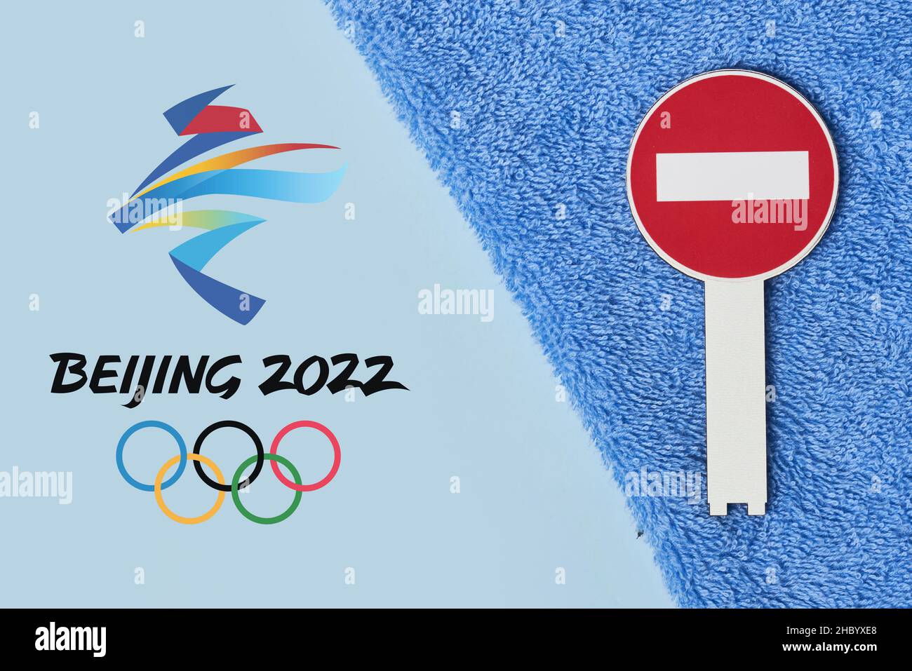 14 December 2021 Los Angeles, USA Symbol of Beijing 2022 winter