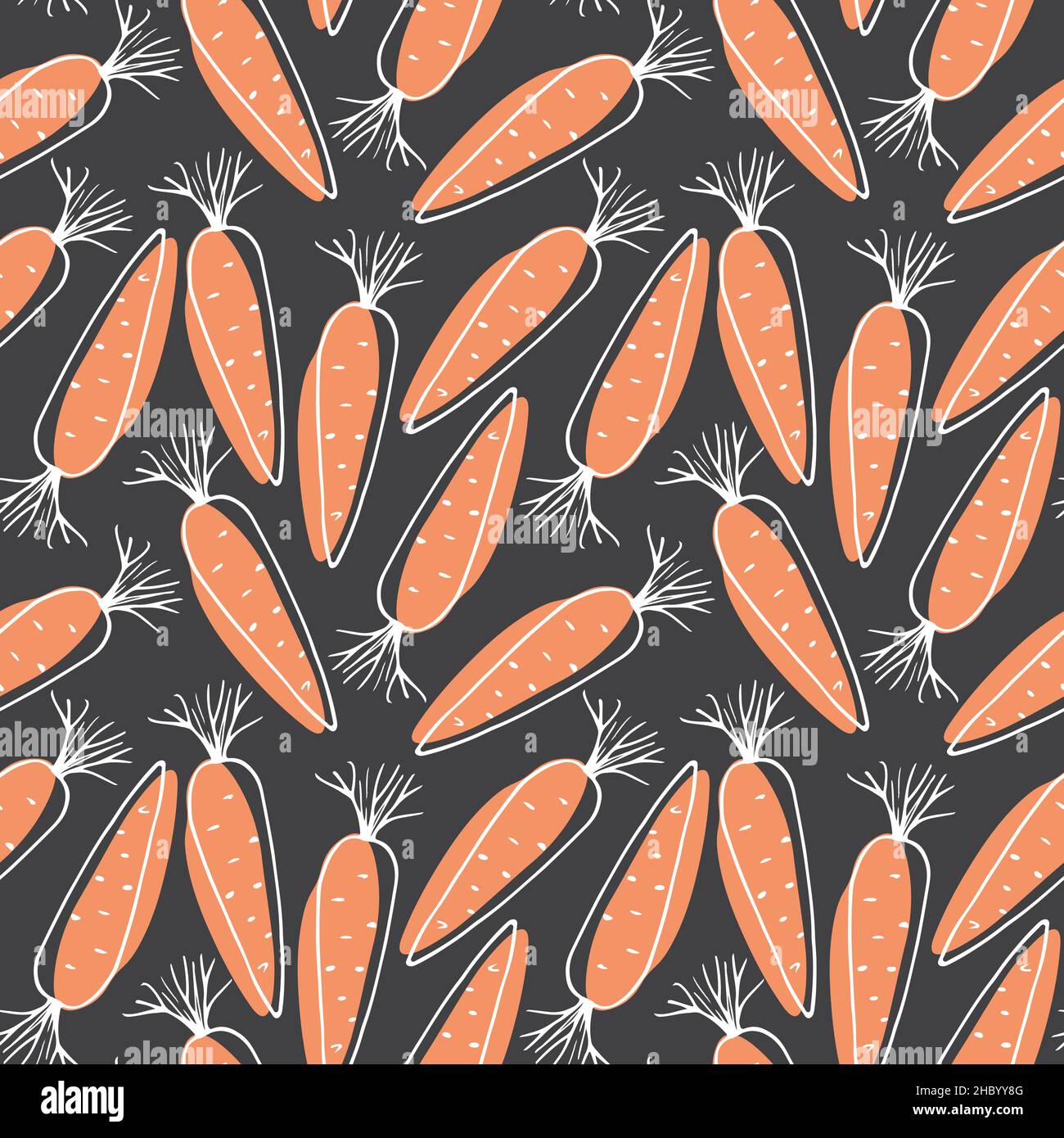 Carrot Vegetables seamless pattern. Vegetarian healthy bio food ...