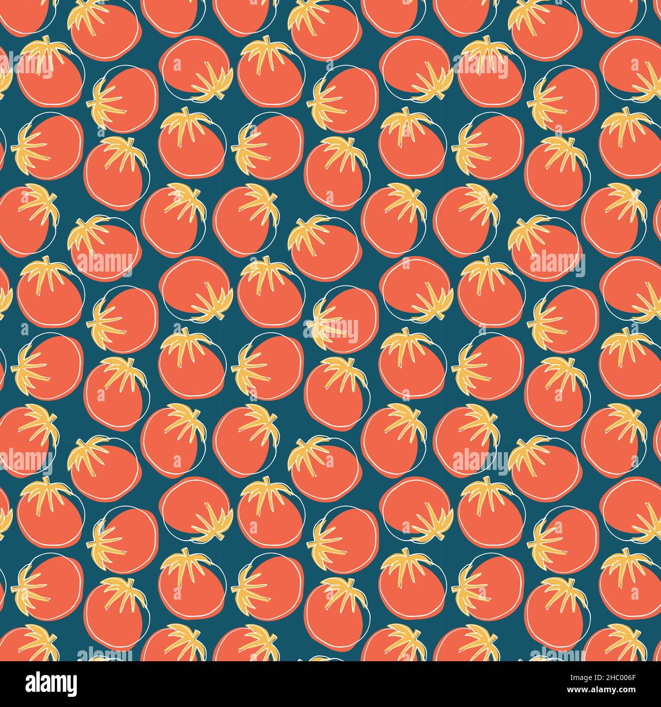 Tomato Vegetables seamless pattern. Vegetarian healthy bio food ...