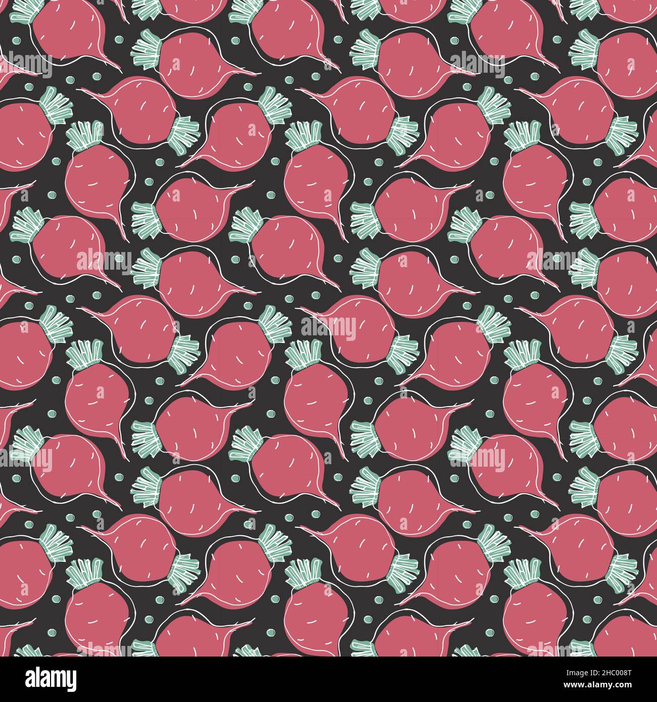 Beetroot Vegetables seamless pattern. Vegetarian healthy bio food ...
