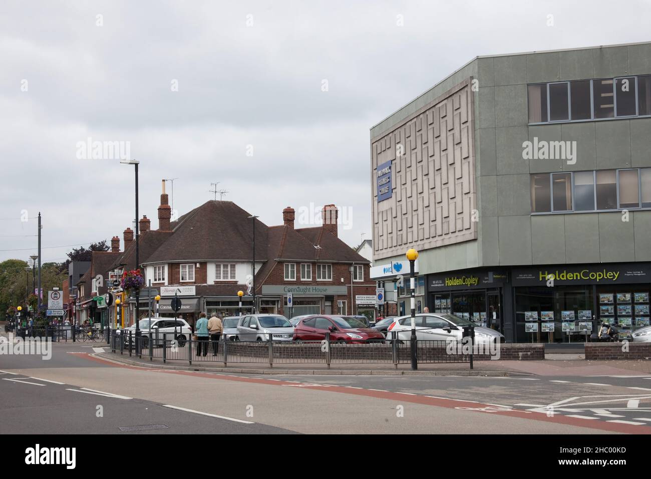 Shops on the High Street in West Bridgford, Nottinghamshire in the UK