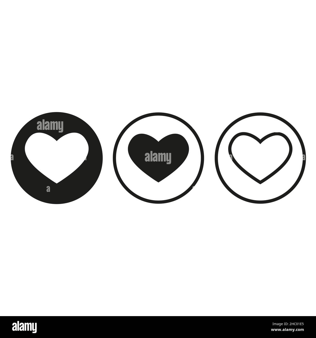 Collection of Heart icon, Symbol of Love Icon flat style modern design ...