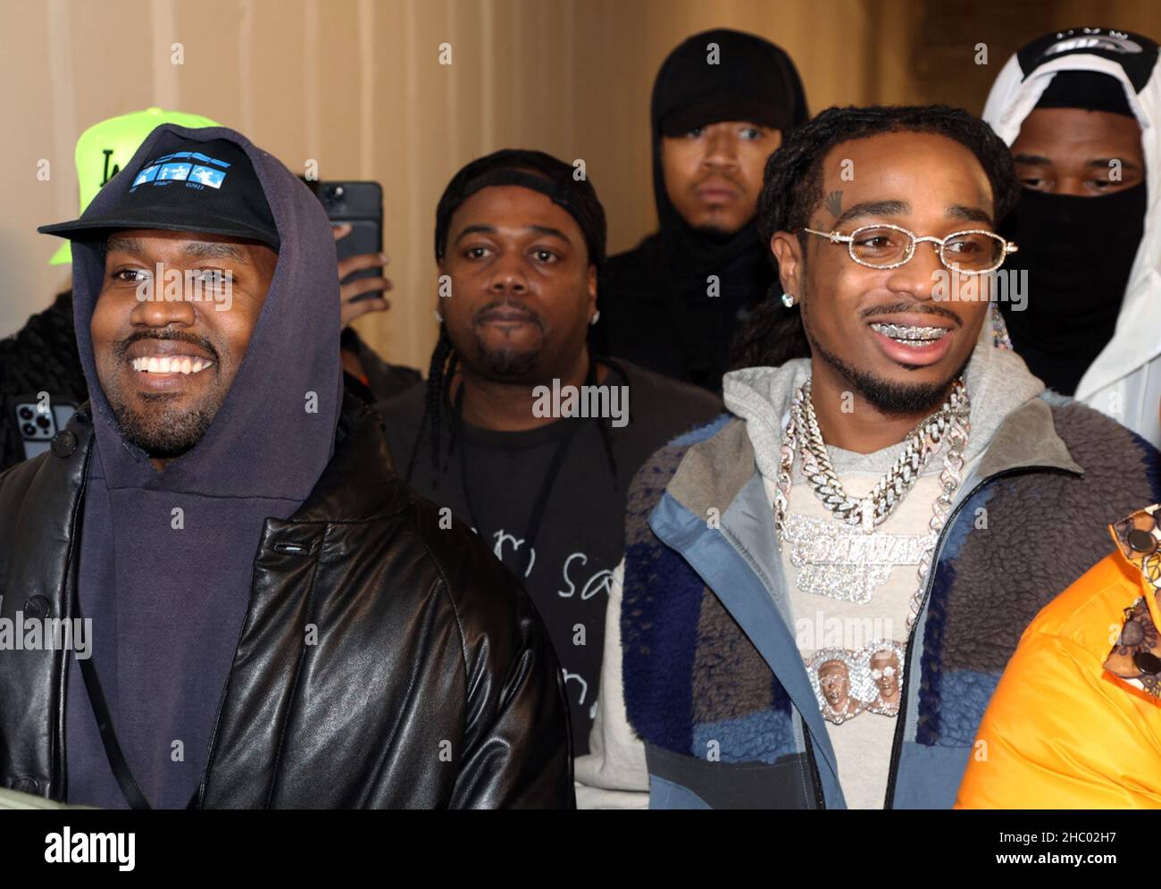 Los Angeles, Ca. 21st Dec, 2021. Kanye West and Quavo at Offset's 30th Birthday Party hosted by Cardi B at Sneakertopia LA in Los Angeles, California on December 21, 2021. Credit: Walik Goshorn/Media Punch/Alamy Live News Stock Photo