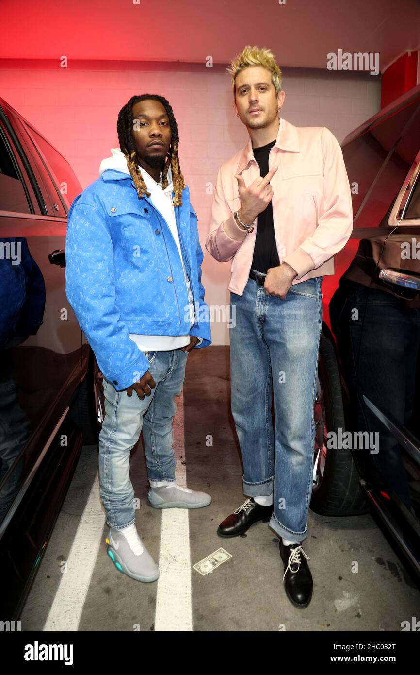 Los Angeles, Ca. 21st Dec, 2021. Offset and G-Eazy at Offset's 30th Birthday Party hosted by Cardi B at Sneakertopia LA in Los Angeles, California on December 21, 2021. Credit: Walik Goshorn/Media Punch/Alamy Live News Stock Photo