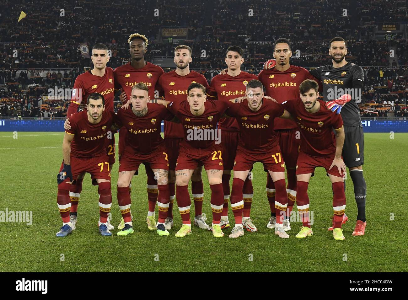 Rome, Italy. 22nd Dec, 2021. A.S. Roma Team during the 19th day of the ...