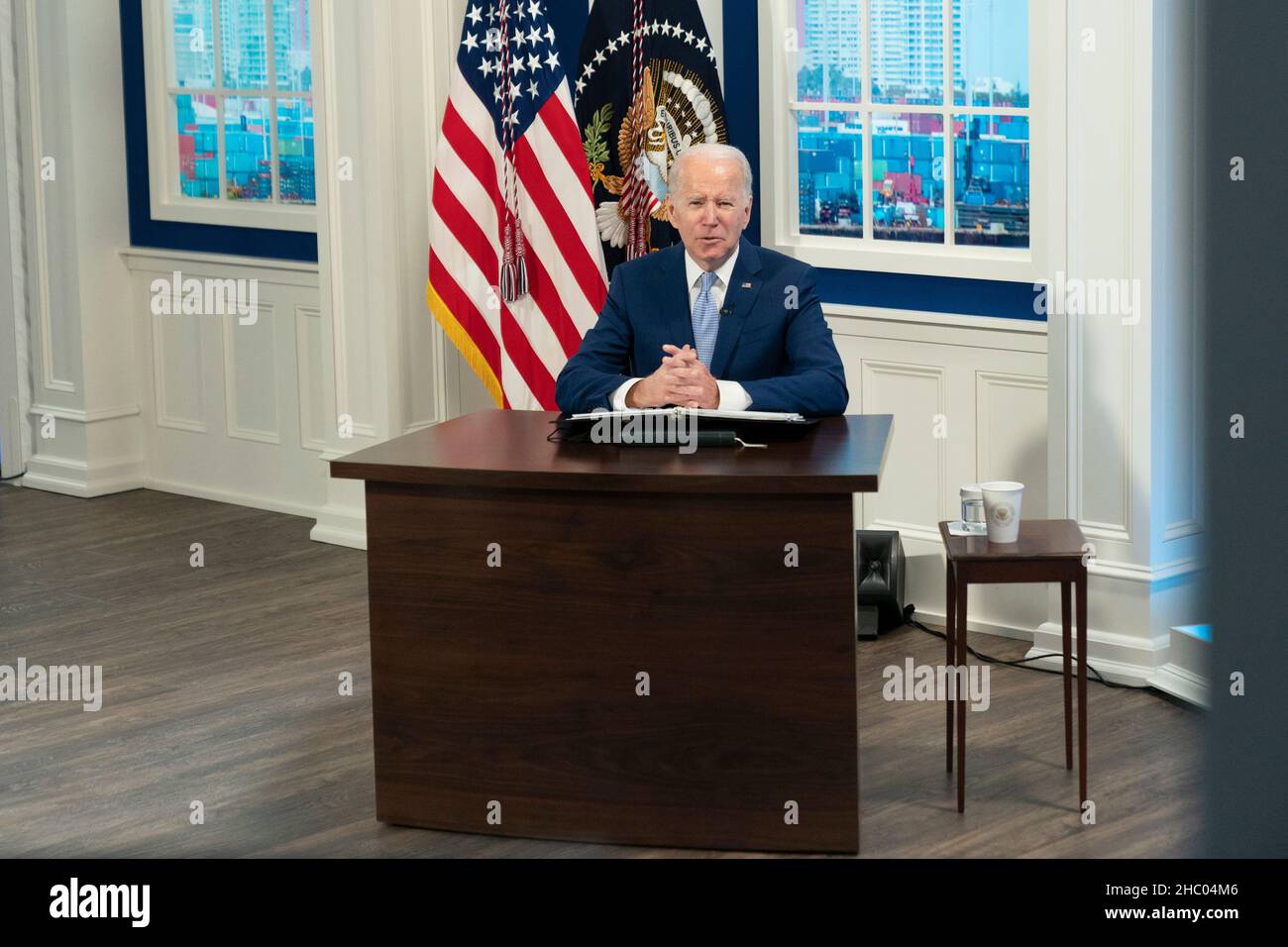 United States President Joe Biden meets with his Supply Chain