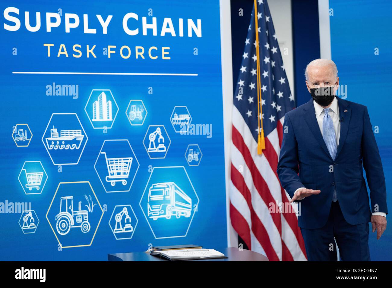 United States President Joe Biden meets with his Supply Chain