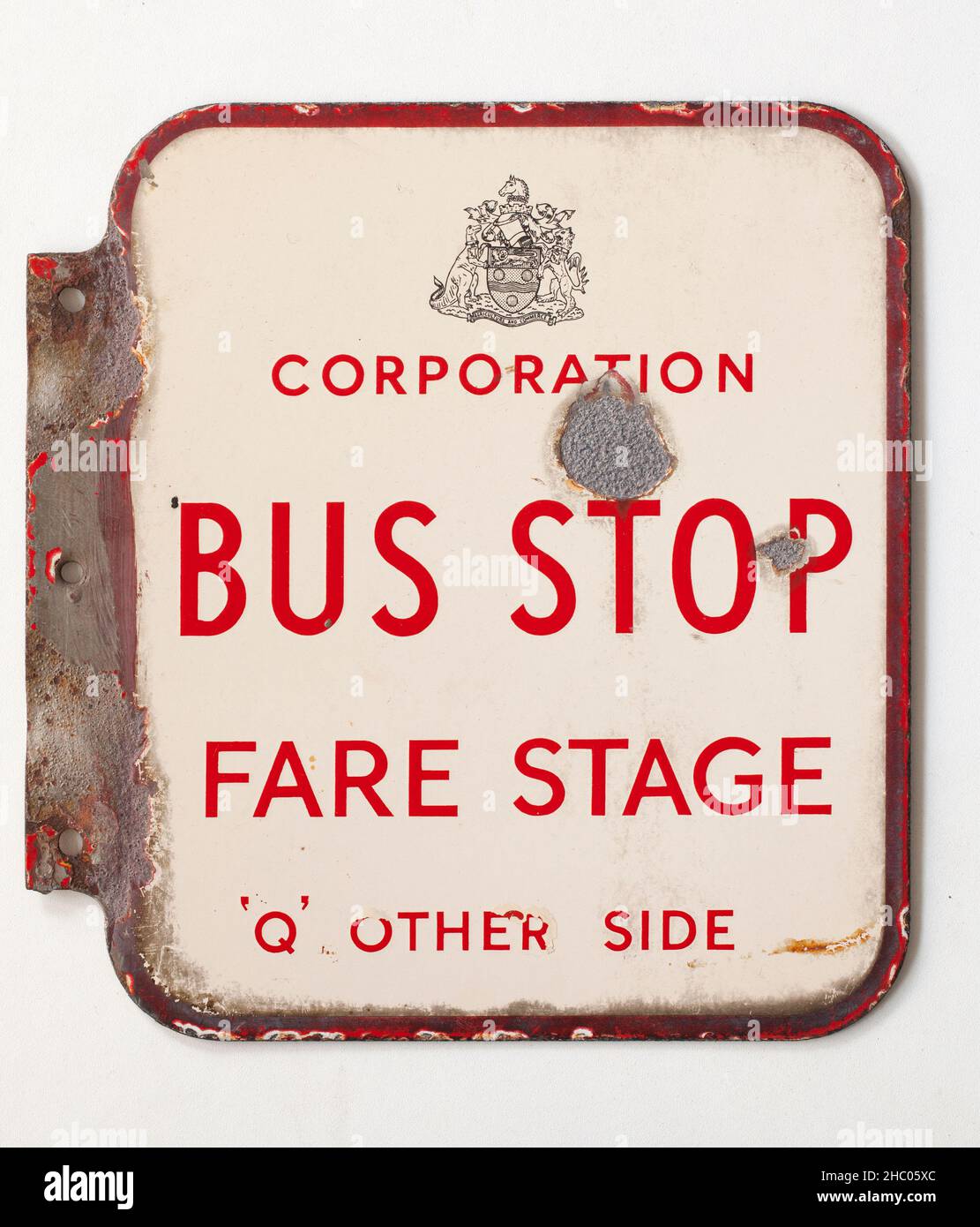 Old Maidstone Bus Stop Sign Stock Photo