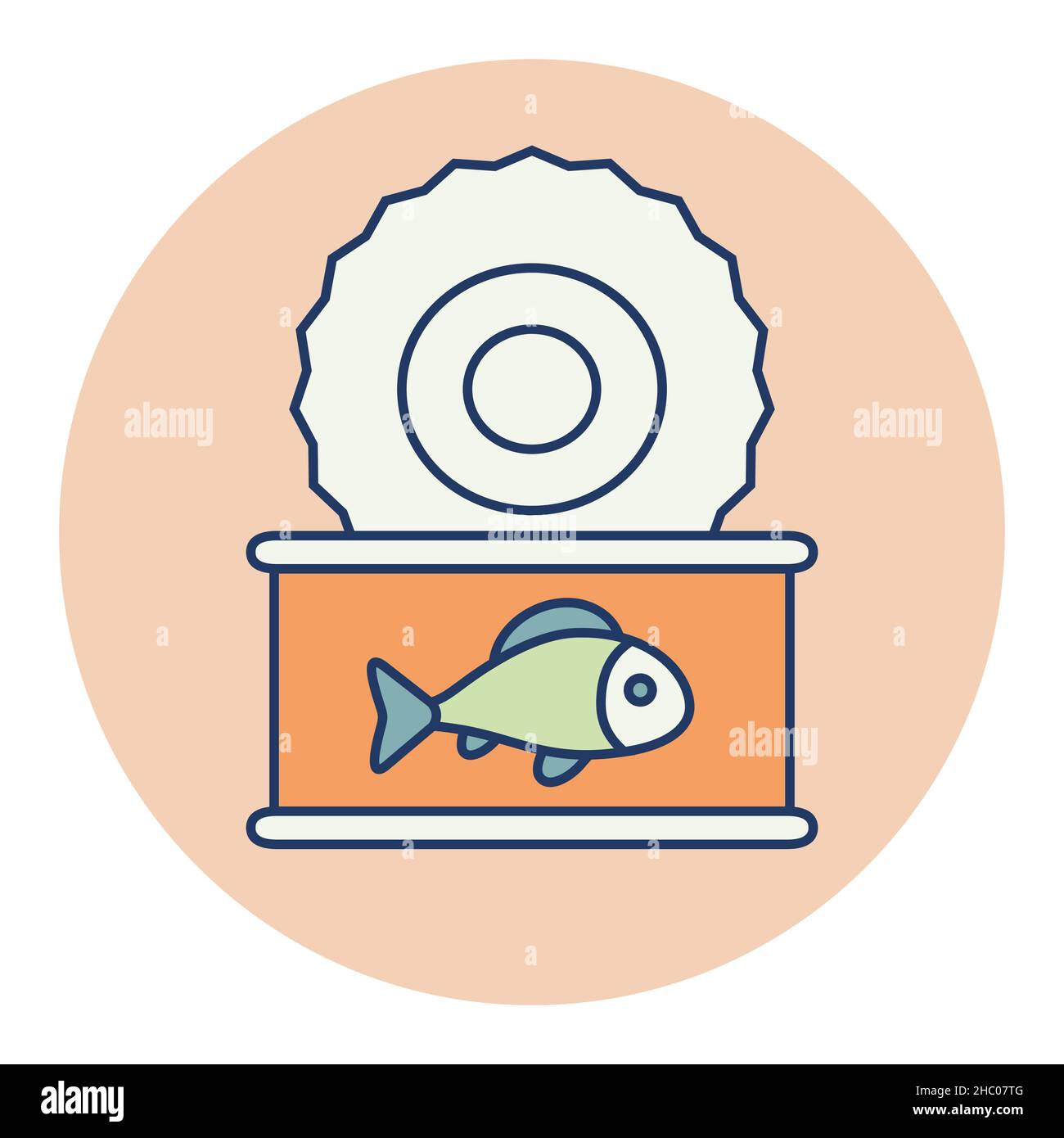 Fish preserves flat icon. Farm animal sign. Graph symbol for your web ...
