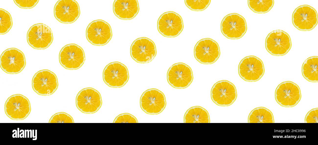 Lemon slices, top view of lemon slices isolated on a white background ...