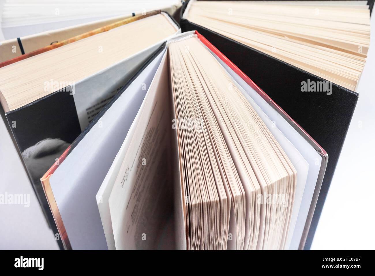 Paper books closeup with pages. Literature for education Stock Photo Alamy