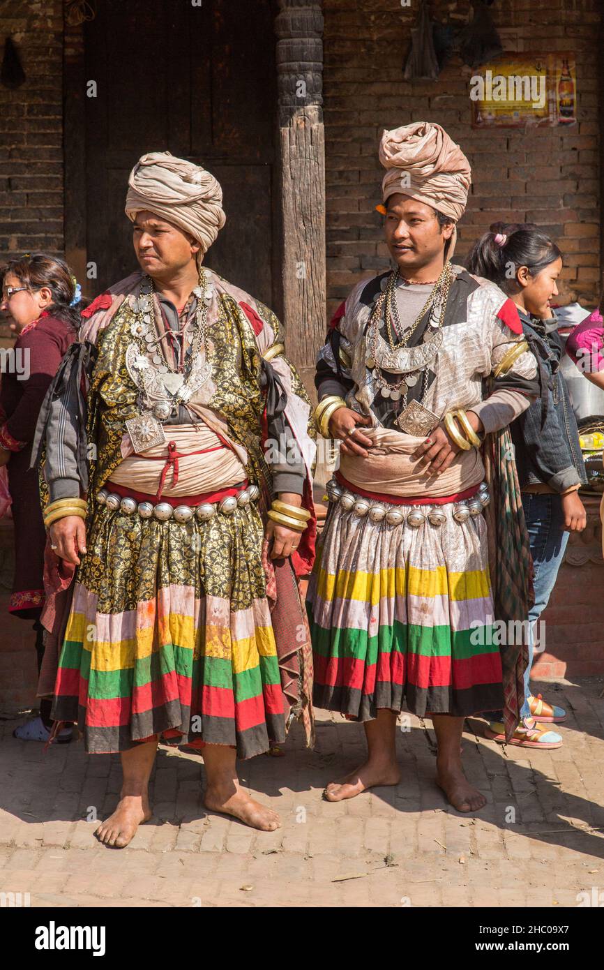 Costumed and turbaned dancers at the Navadurga Dance Festival in ...