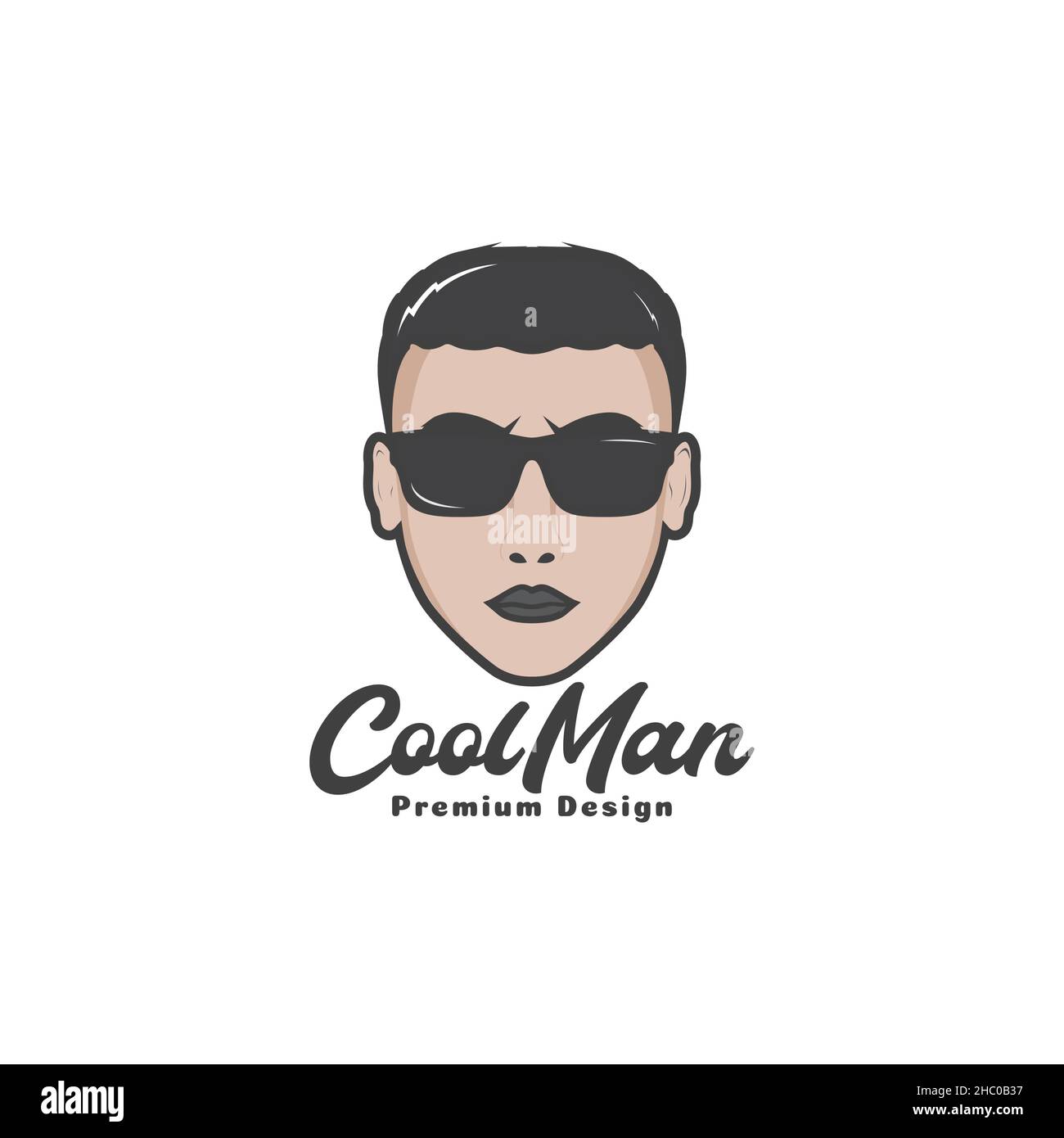 face cool young man fashion with sunglasses logo design vector graphic symbol icon sign