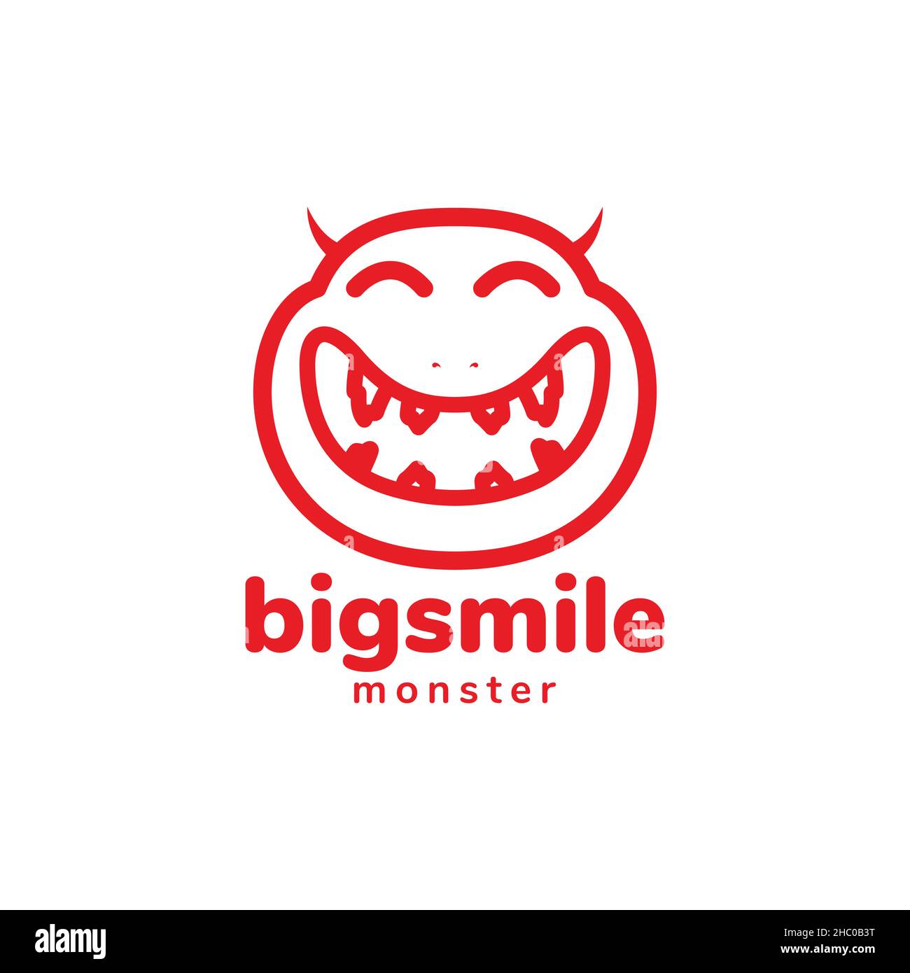 red face monster big smile logo design vector graphic symbol icon sign