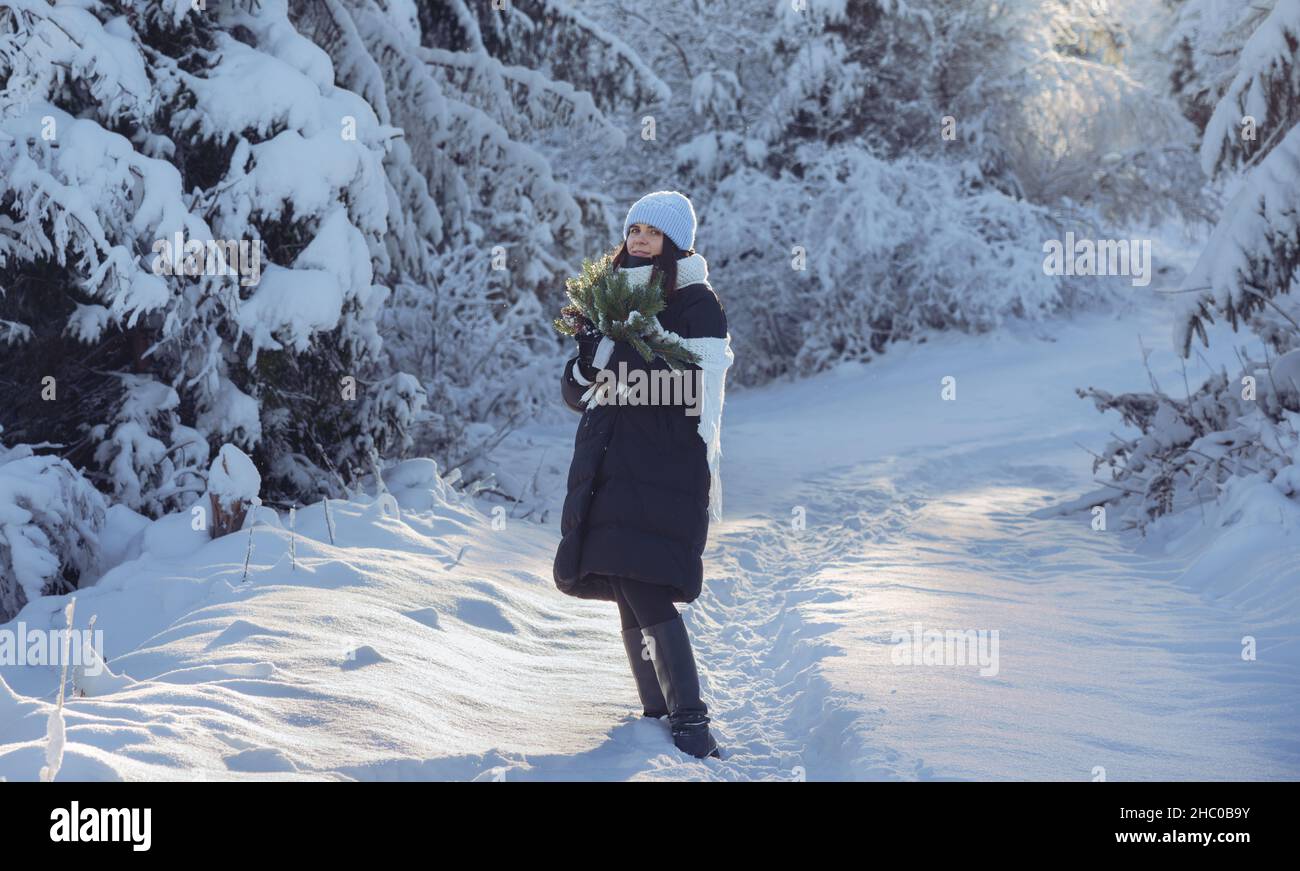 Beautiful snowy forest hi-res stock photography and images - Alamy