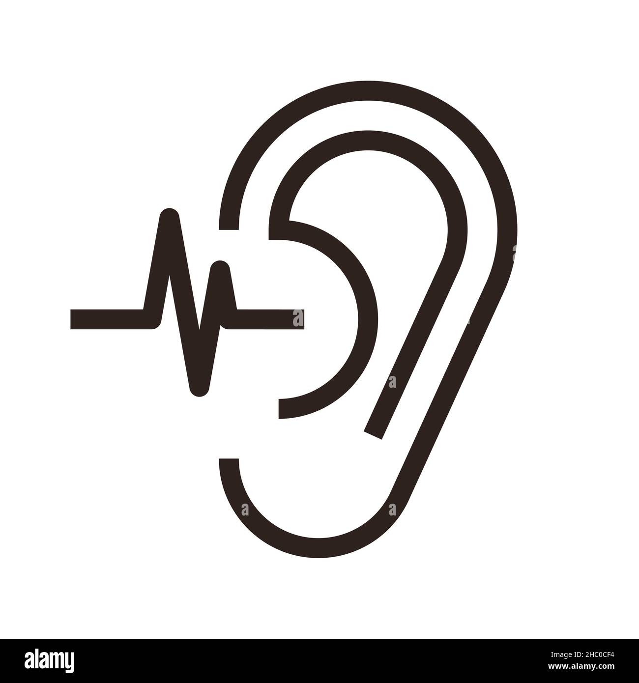 Hearing test. Ear icon isolated on white background Stock Photo Alamy