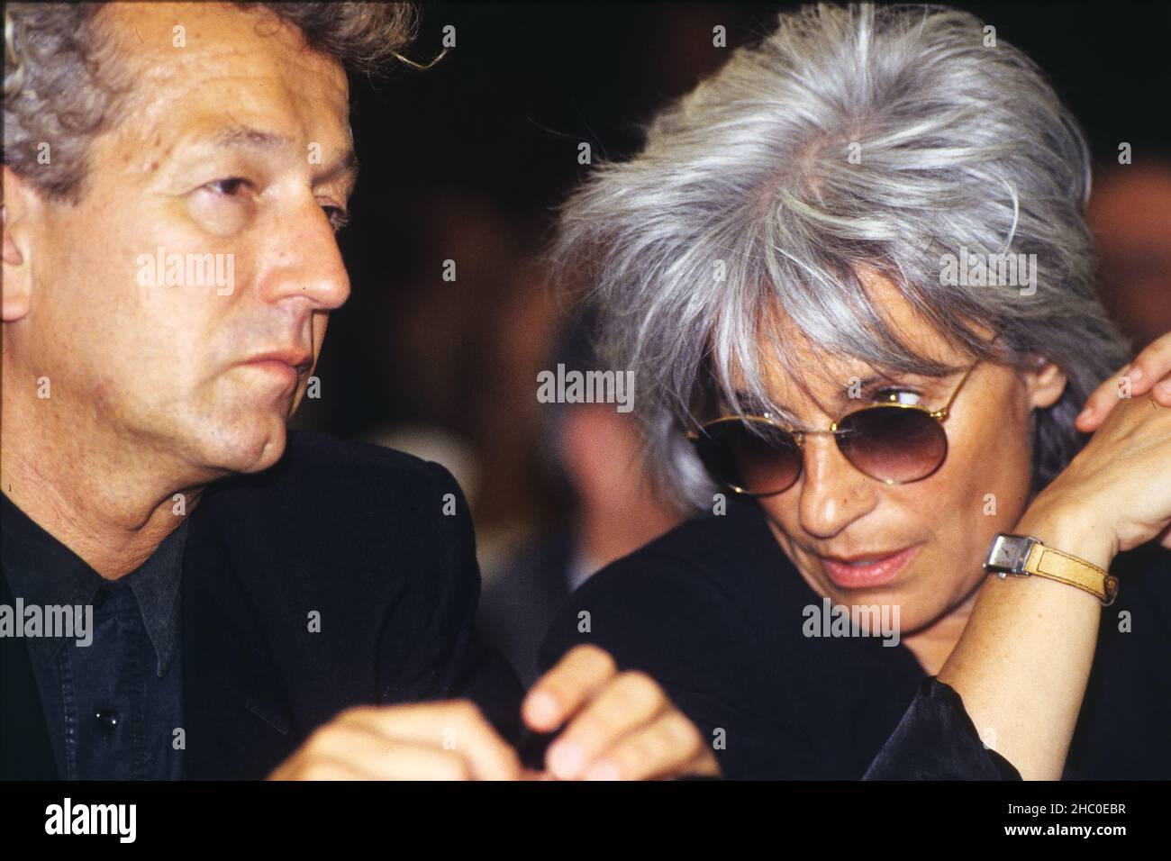 Archives 90ies: Luc Plamodon and Catherine Lara, Lyon, Central-Eastern France) Stock Photo