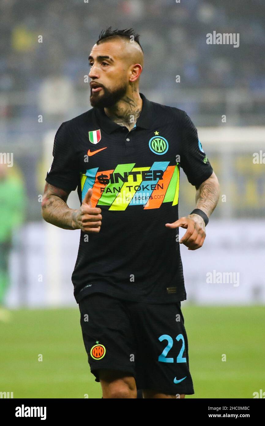Vidal Inter San Siro stadium, Milan, Italy, December 22, 2021, Arturo Vidal during ...