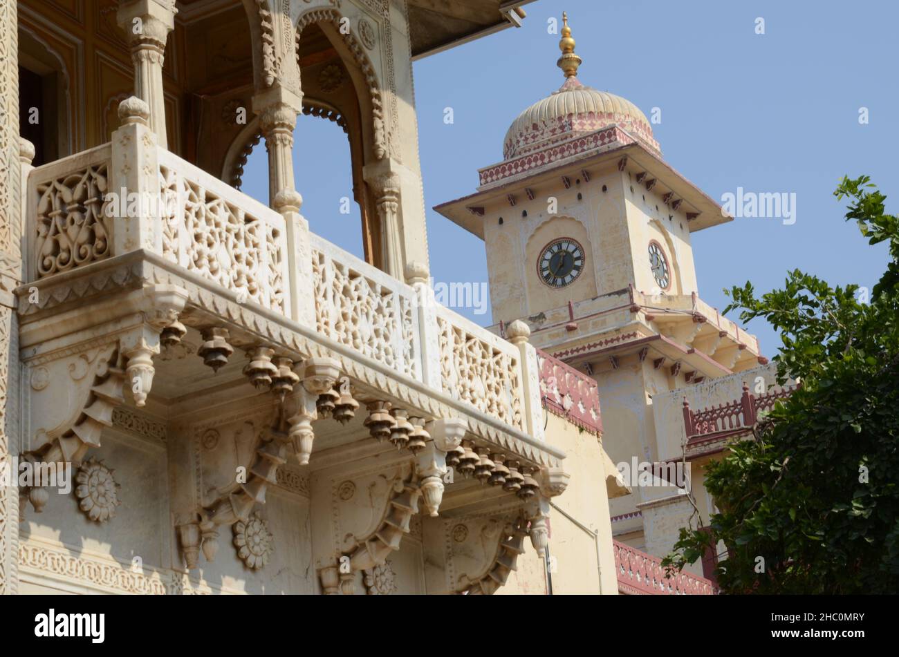 Clock tower at the city palace in Jaipur Stock Photo Alamy