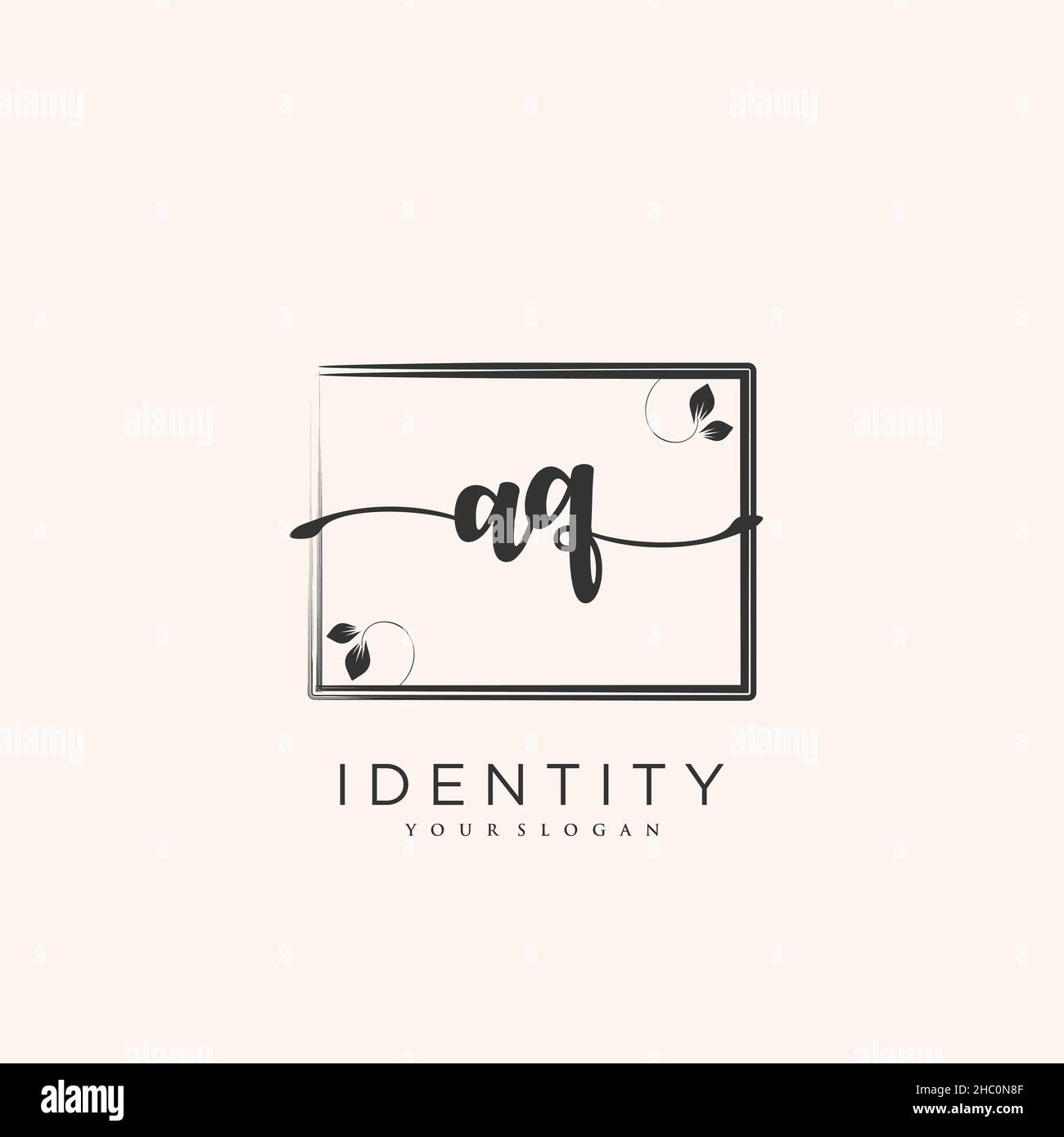 AQ Handwriting logo vector art of initial signature, wedding, fashion ...