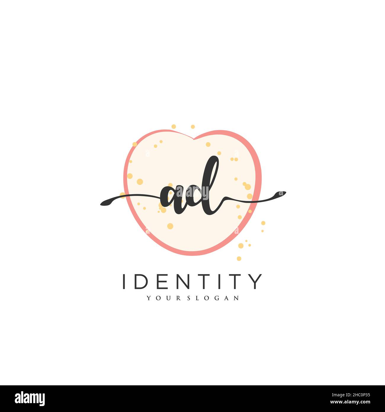 AD Handwriting logo vector art of initial signature, wedding, fashion, jewerly, boutique, floral and botanical with creative template for any company Stock Vector