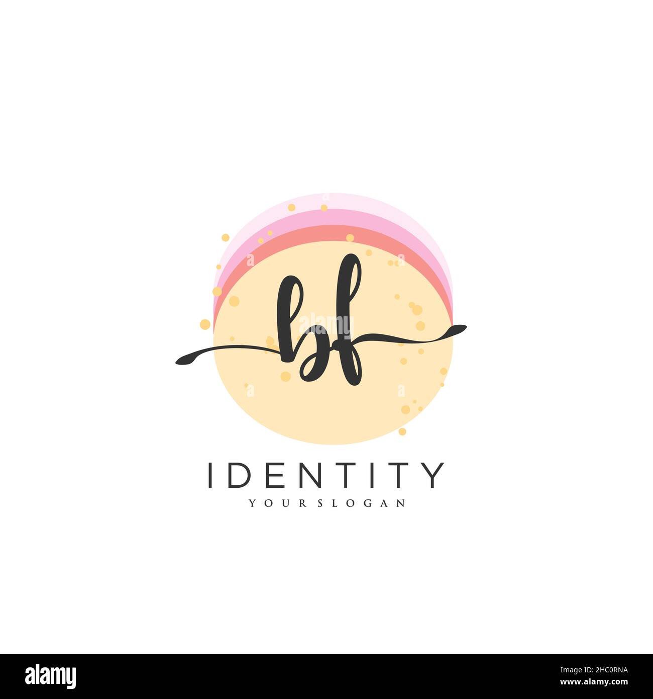 BF Handwriting logo vector art of initial signature, wedding, fashion ...