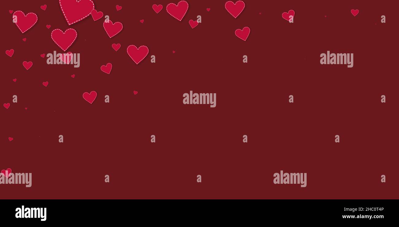 Red heart love confettis. Valentine's day falling rain exquisite ...
