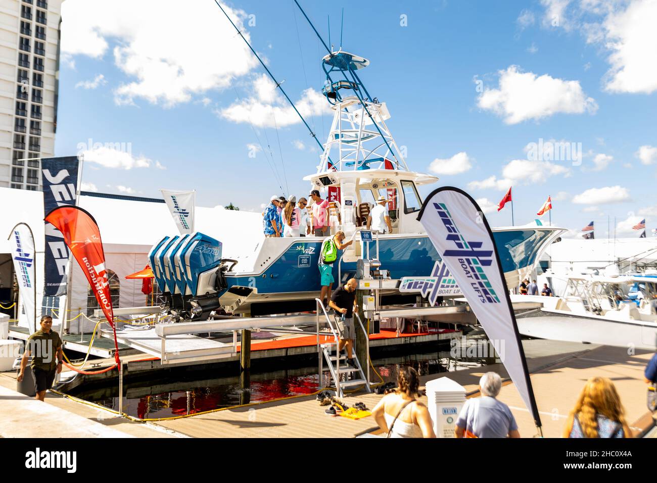 62nd annual Fort Lauderdale International Boat Show. Smaller deck boats