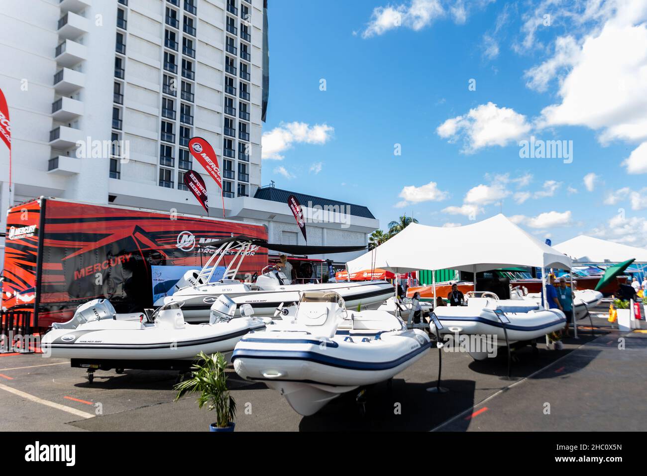 62nd annual Fort Lauderdale International Boat Show. Smaller deck boats