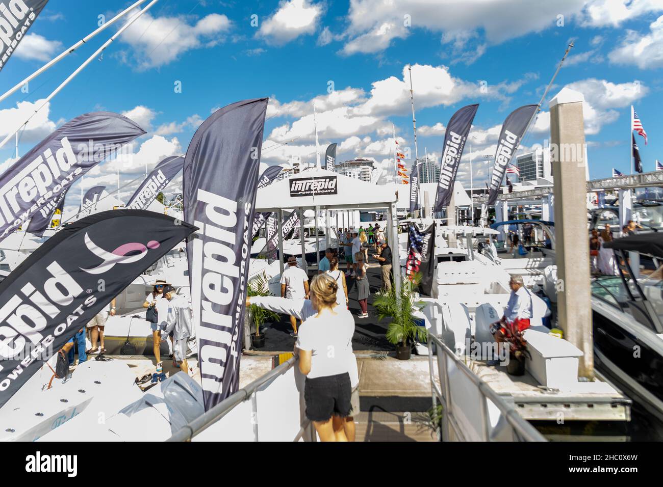 62nd annual Fort Lauderdale International Boat Show. Smaller deck boats