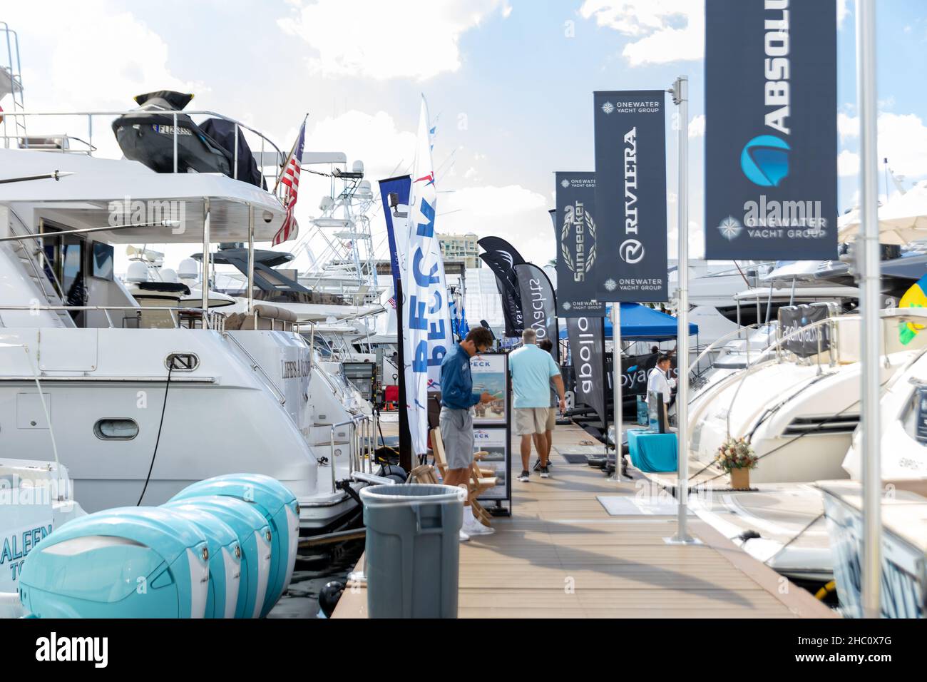 62nd annual Fort Lauderdale International Boat Show. Smaller deck boats