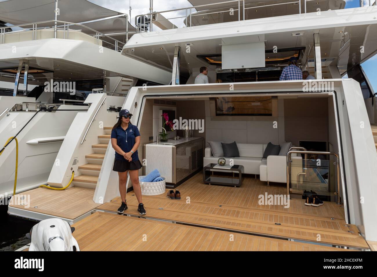 62nd annual Fort Lauderdale International Boat Show. Smaller deck boats