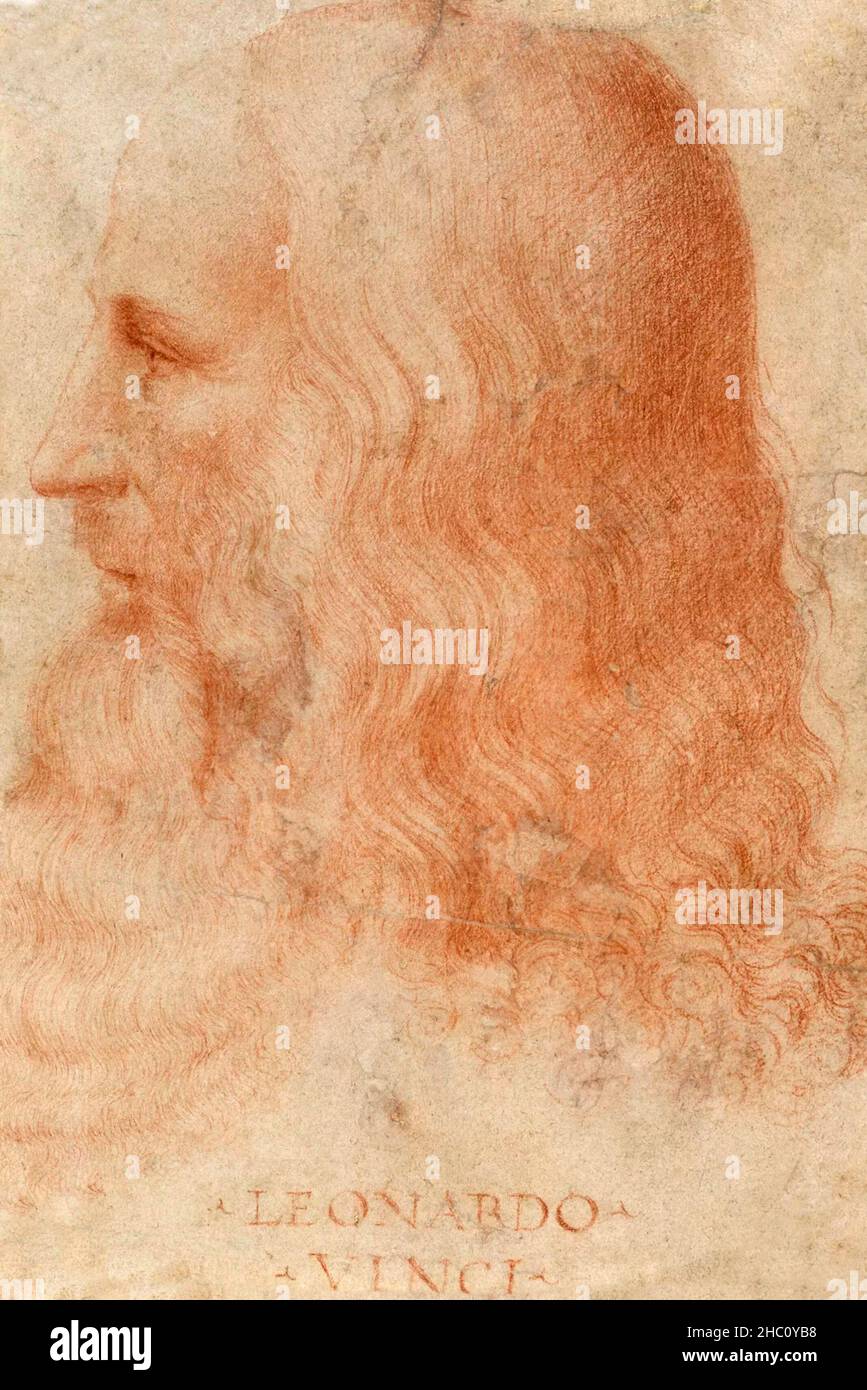 A portrait of Leonardo Da Vinci by Francesco Melzi Stock Photo