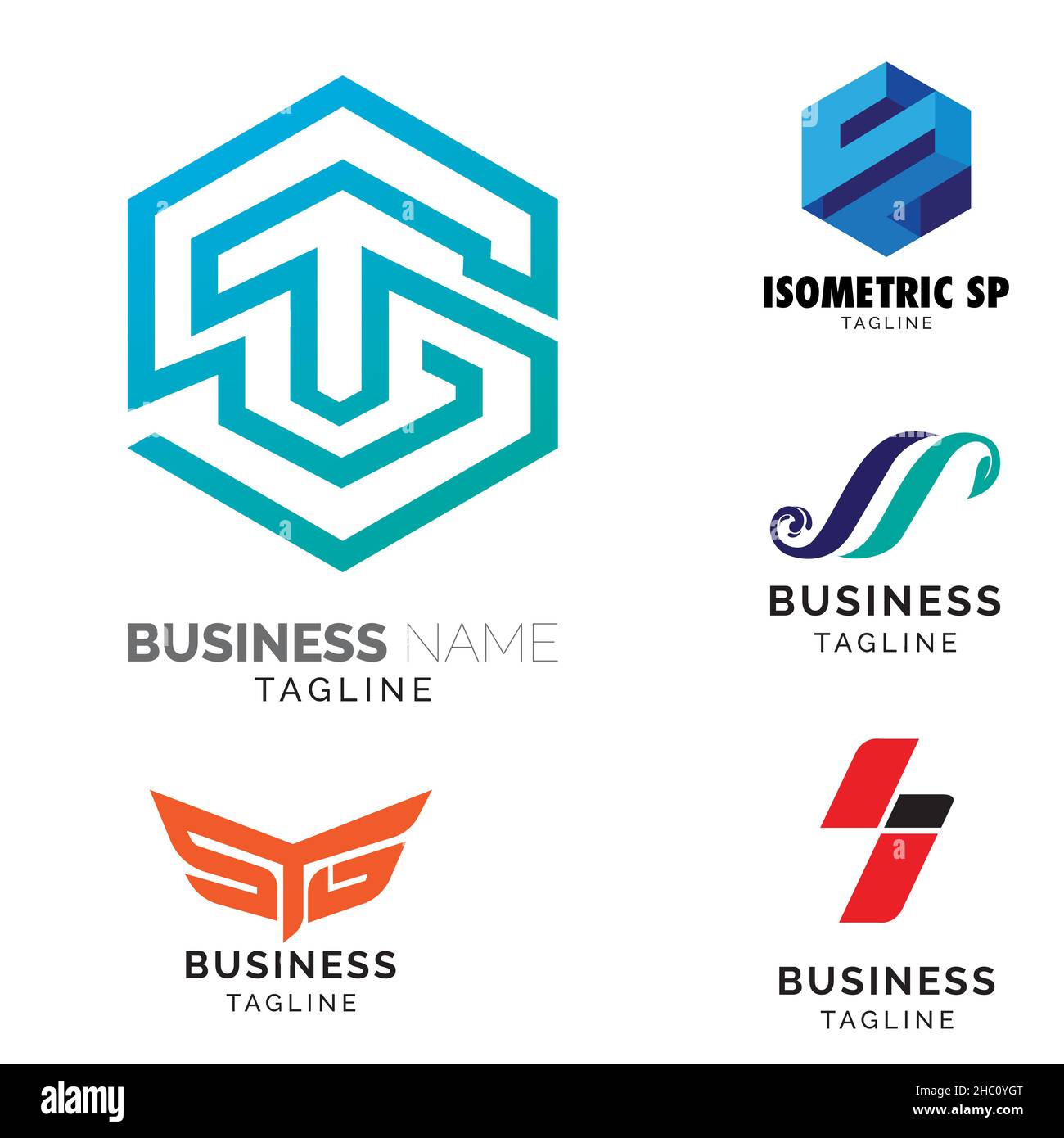 S letter based theme logo set. vector volume 2 Stock Vector
