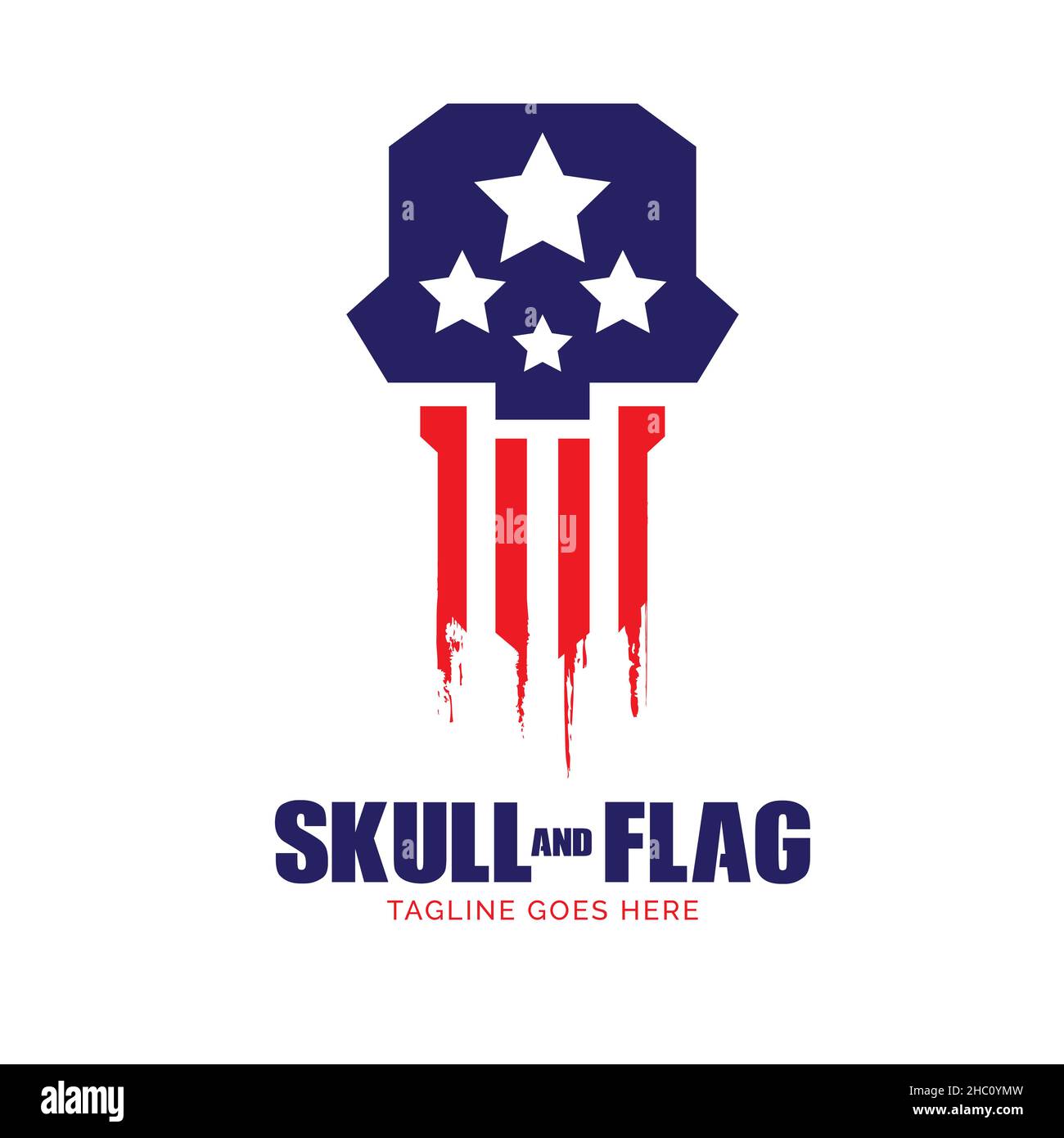 Skull and Flag logo. vector Stock Vector