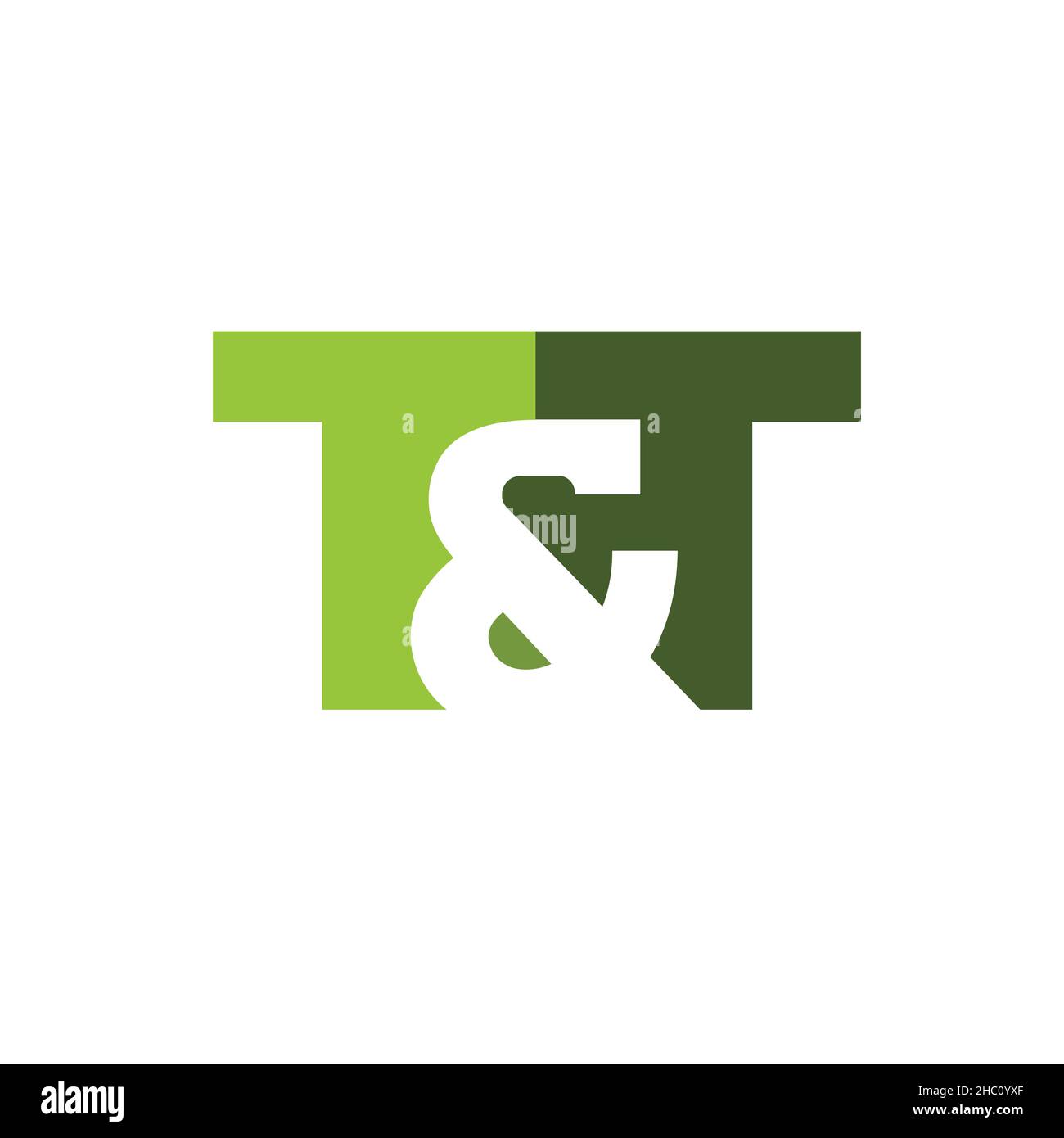 T and T letter based logo with a negative space  in between. Stock Vector
