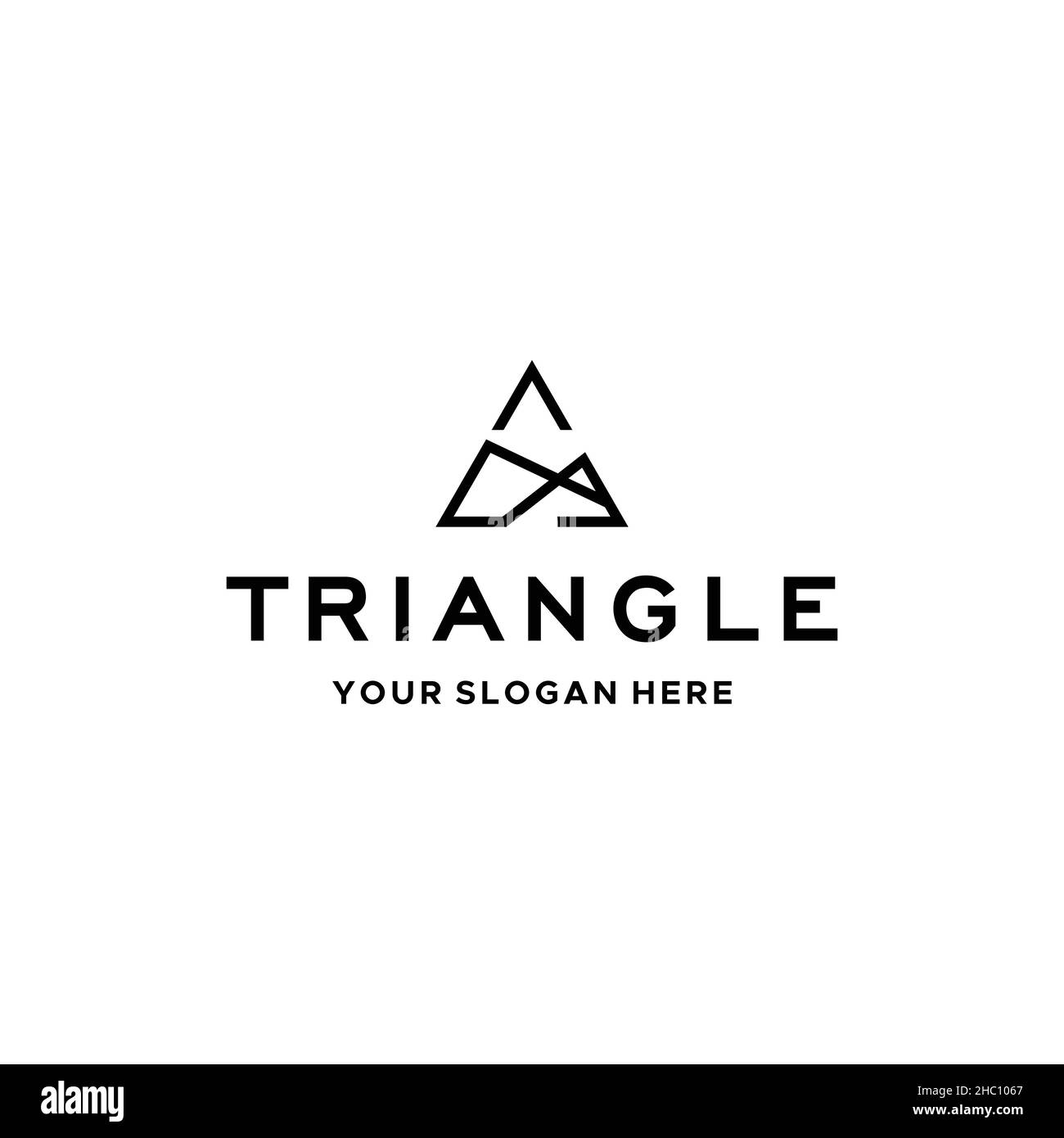 Minimalist TRIANGLE line art abstract logo design  Stock Vector