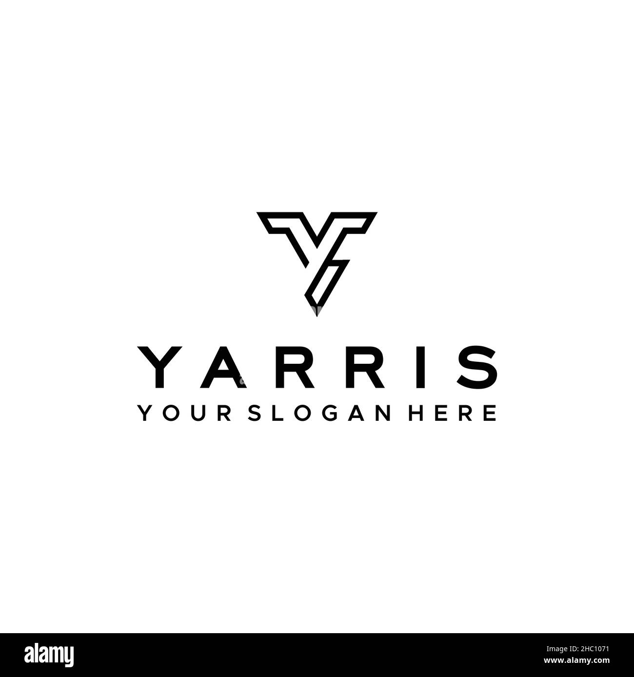 Flat letter mark initial Y YARRIS logo design Stock Vector