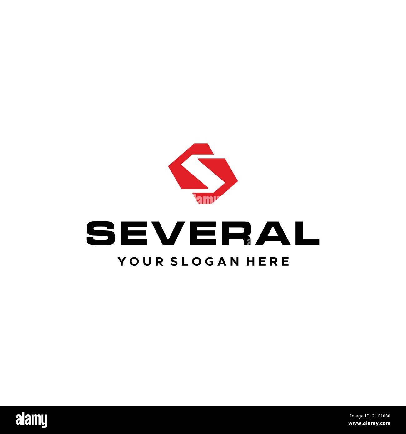 Minimalist design SEVERAL red logo design Stock Vector