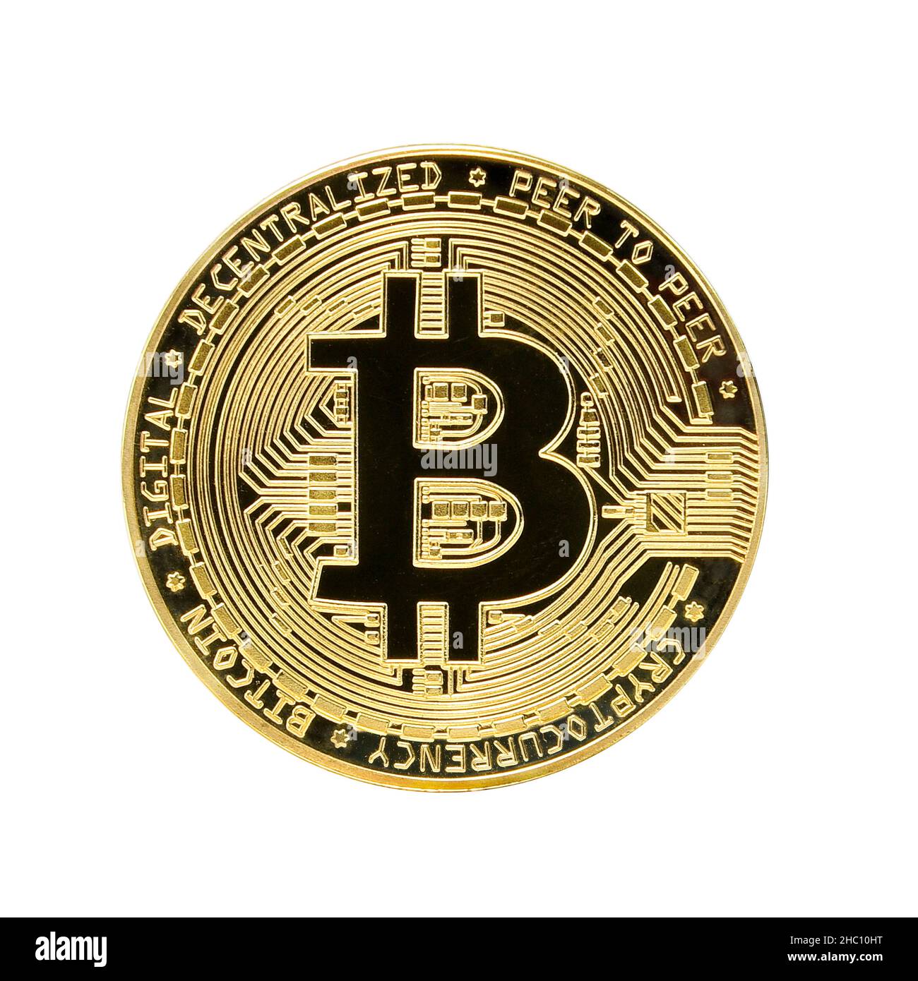 Bitcoin Cryptocurrency isolated , gold coin future coin Stock Photo - Alamy