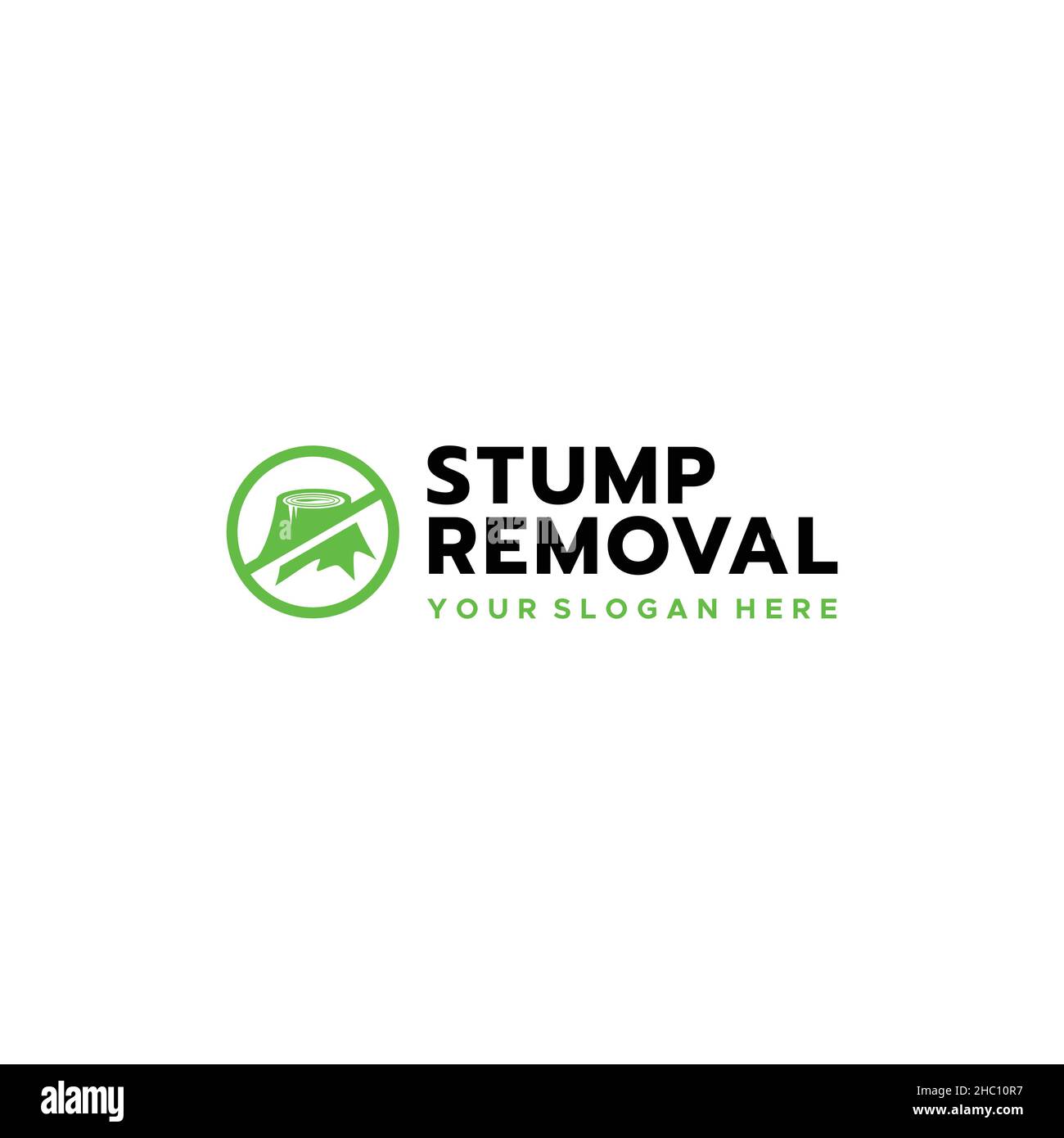Minimalist design STUMP REMOVEL logo design Stock Vector